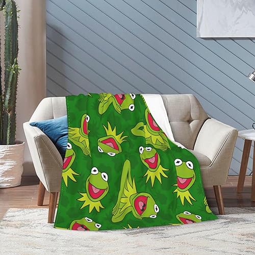 Miniatura 7 de Kermit - Manta de personaje de dibujos animados de la rana Muppet de felpa suave y decoración para decoración de fiesta suave, acogedora, ligera y