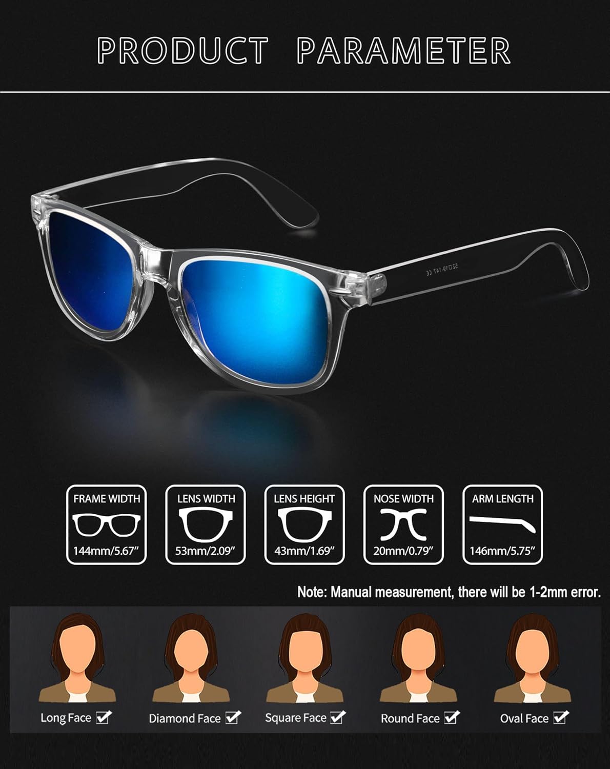 Joopin Square Sunglasses Polarized UV Protection Trendy Designer Sun Glasses Men Women - Image 4