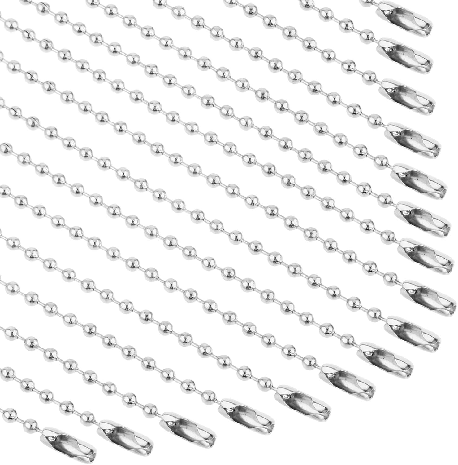 100 PCS Ball Chain Necklace Stainless Ball and Chain