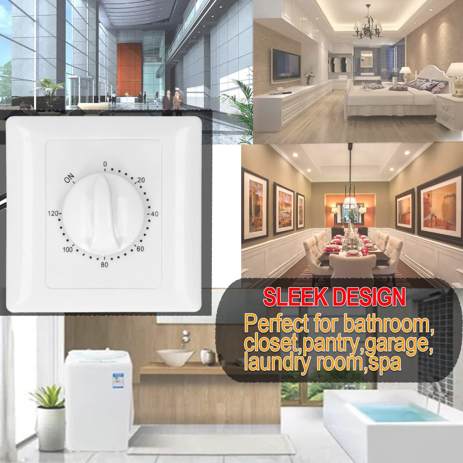 Interruttore di temporizzazione intelligente, 120 Minuti del timer Controllo Interruttore, intelligente meccanico per il conto alla rovescia per ventilatori, scaldabagni, lampadine 220V