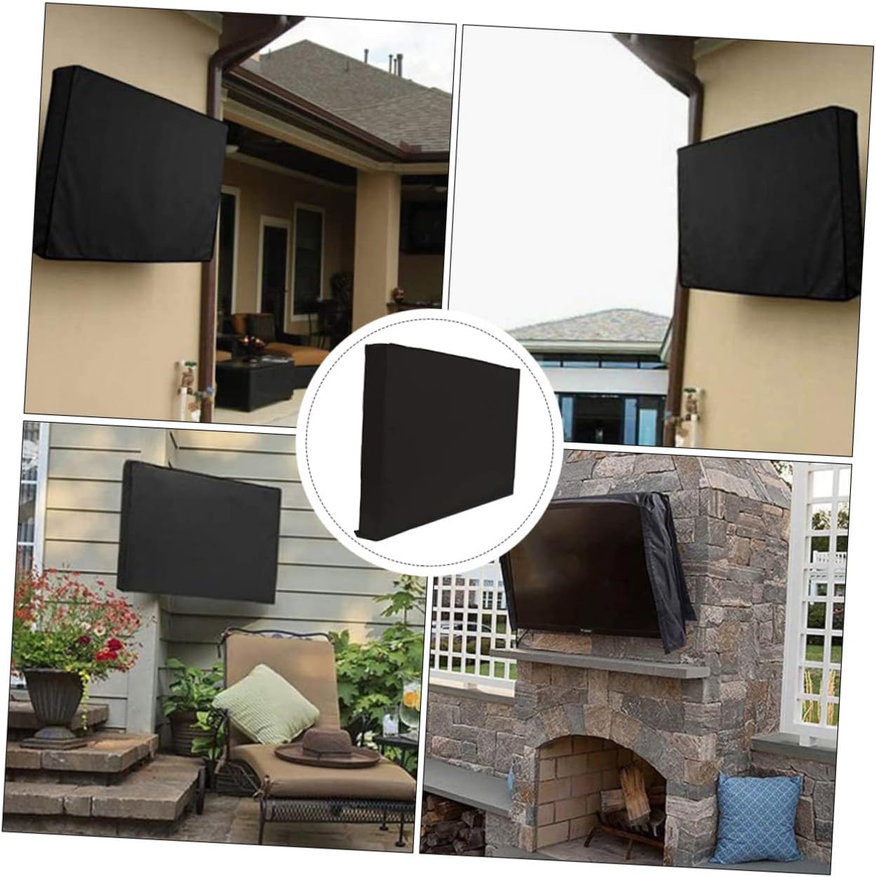 Weatherproof Outdoor TV Cover 55-58 Inch with Full Bottom Protection Material for Outdoor Use and LCD/LED Screens
