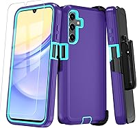 Vista 22 de Qinmay Funda para Samsung Galaxy A16 5G con protector de pantalla HD, resistente, a prueba de golpes y caídas, funda de 3 capas para Galaxy A16