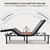 Vista 11 de EGOHOME - Base de cama ajustable individual XL y colchón de espuma viscoelástica de 14 pulgadas, base de cama ajustable con control remoto