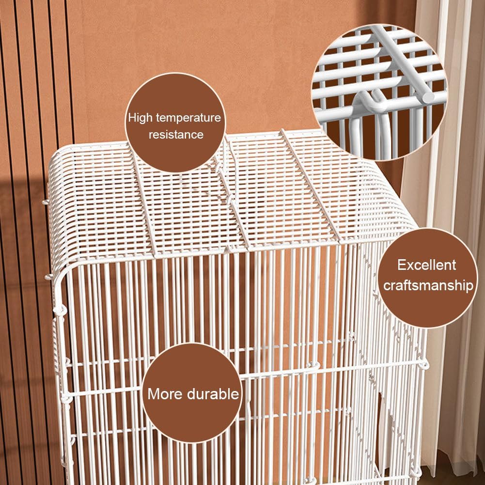 Upgraded Encrypted 23.6-Inch Bird Cage with Top Handle, Metal Parakeet Cage with Removable Slide-Out Tray, Lightweight Travel Bird Cage for Small Medium Birds Home Use
