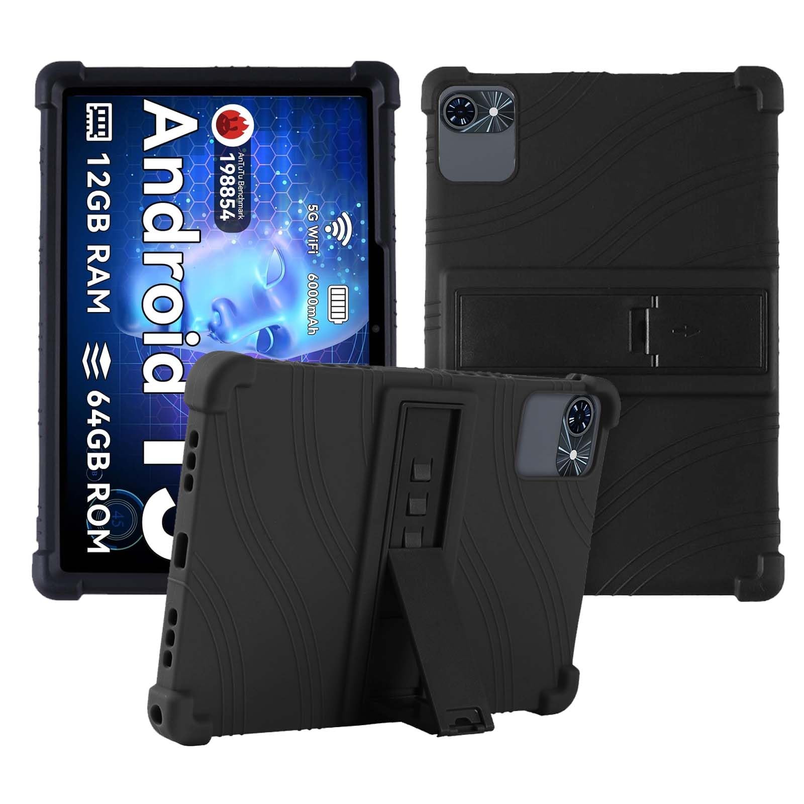 Coque Pour Tablette Tabwee T80 Android 15 10", Coque De Protection En Silicone Souple, Adaptée Aux Enfants, Avec Support Réglable, 4 Coins épais Et Anti-chocs, Rouge