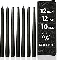 Vista 36 de Candwax - Velas cónicas de 12.0 in, sin goteo, sin perfume, cera de parafina con mechas de algodón, 10 horas de combustión