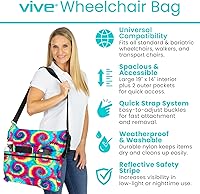 Vista 56 de Bolsa para silla de ruedas, Floral púrpura