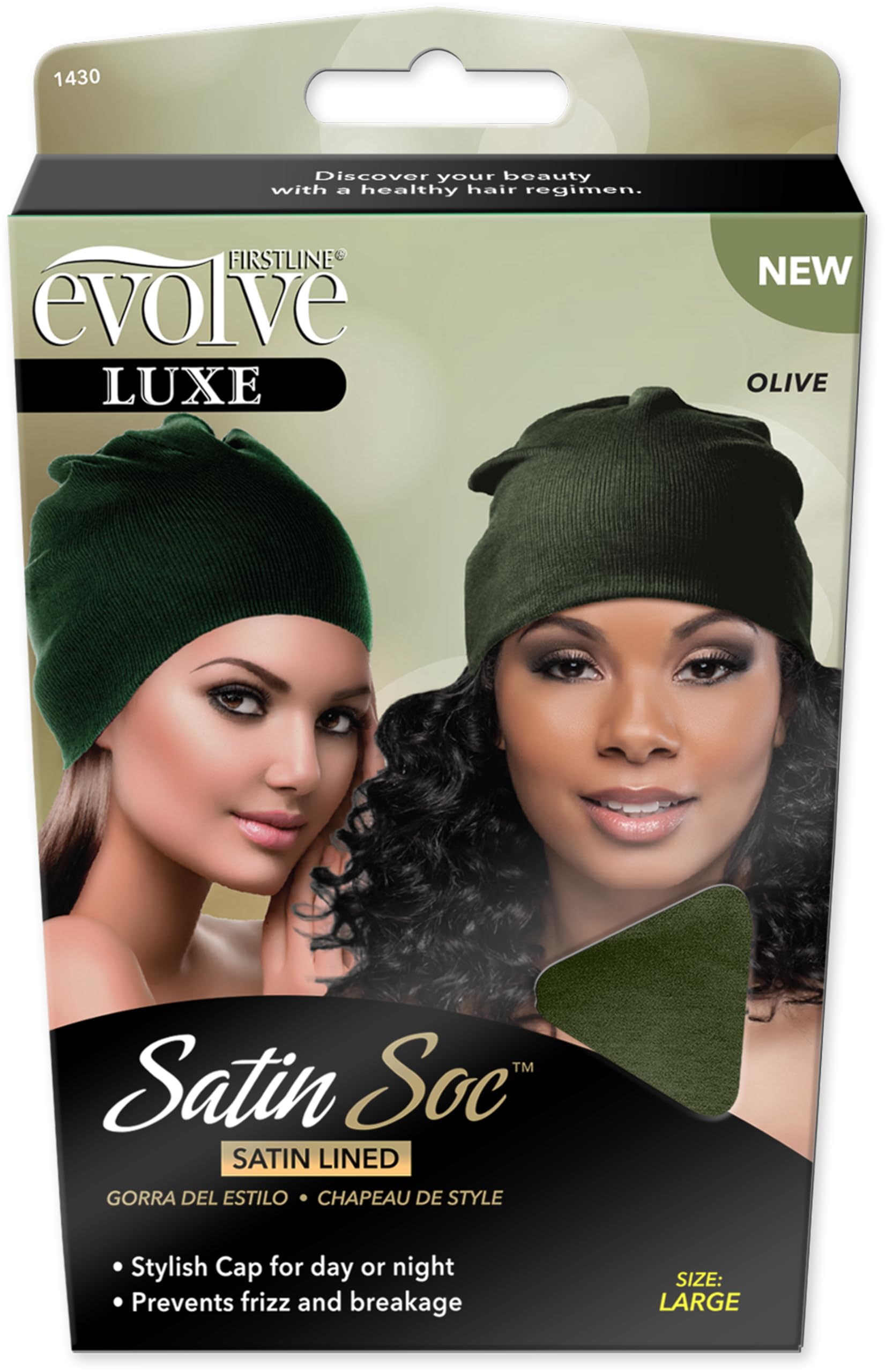 Evolve Satin Soc Olive Large (Satin-Lined Style Cap)