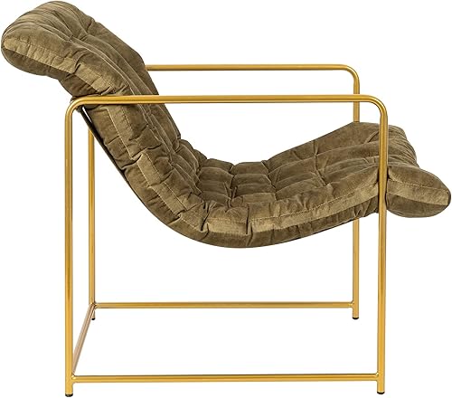 Miniatura 4 de GIA Silla decorativa moderna de mediados de siglo para sala de estar, dormitorio y oficina, juego de 1, tapizada en tela de terciopelo verde con