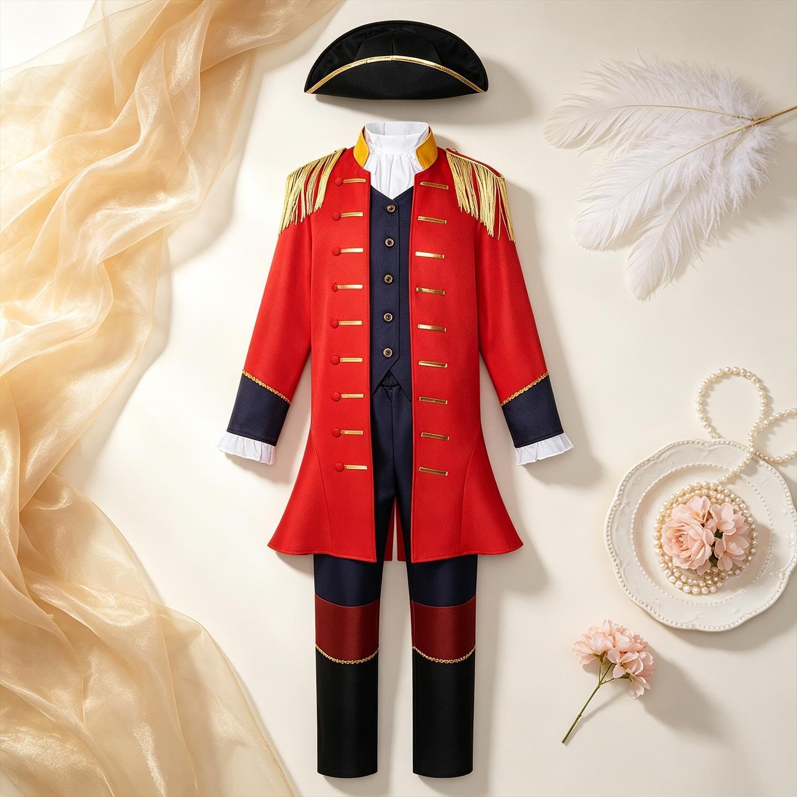 Costume del Fondatore Set Storico Patriottico: Cappotto, Giacca, Pantaloni