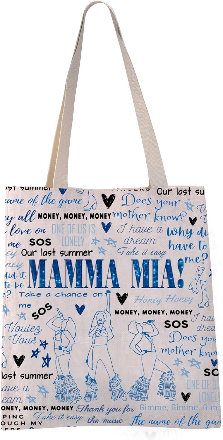 VAMSII Musical Tote Bag Girls Weekend Bag Does Your Mother Know Musical Lover Disco Bachelorette Bag