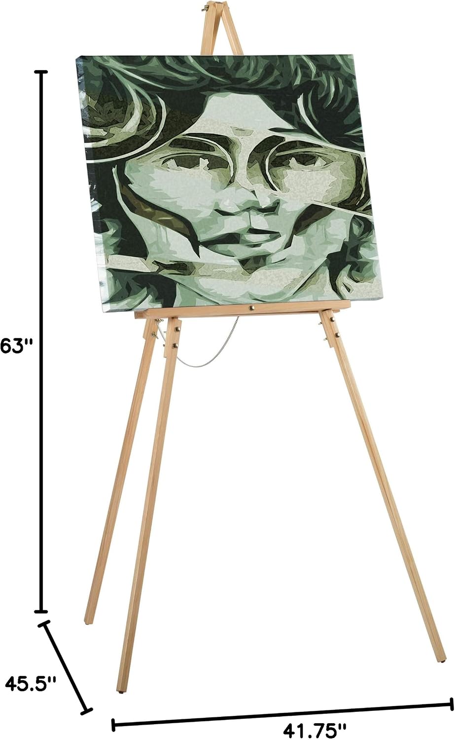 Studio Designs Wood A-Frame Tripod Display Easel Stand – Adjustable Wooden Art Stand for Canvas, Painting, Signage, Posters, Wedding Décor & Event Displays, Natural