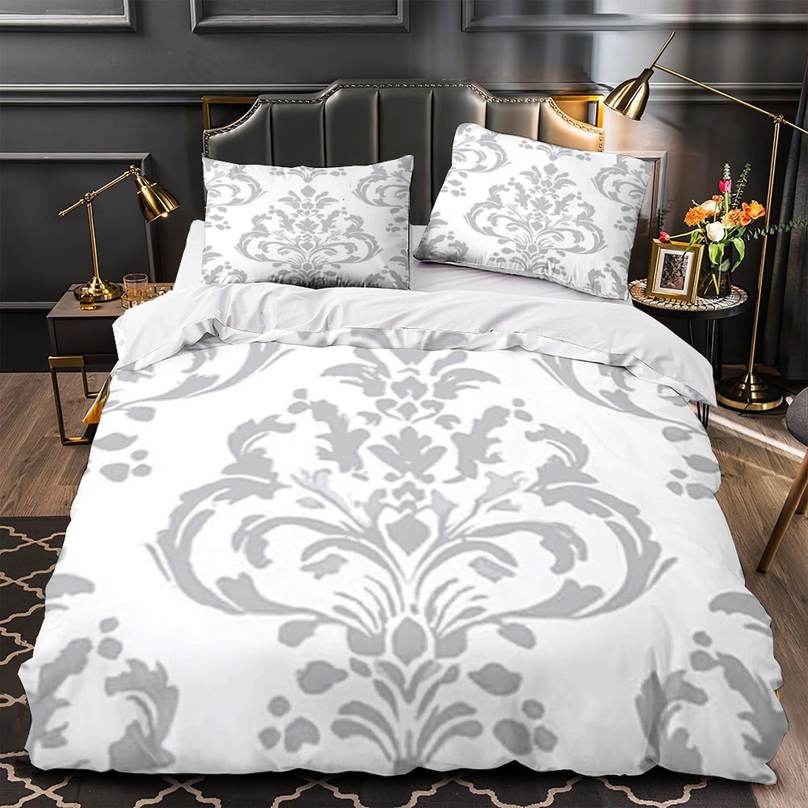 Housse de couette Village de Noël parure de lit 3D microfibre respirante 220x240