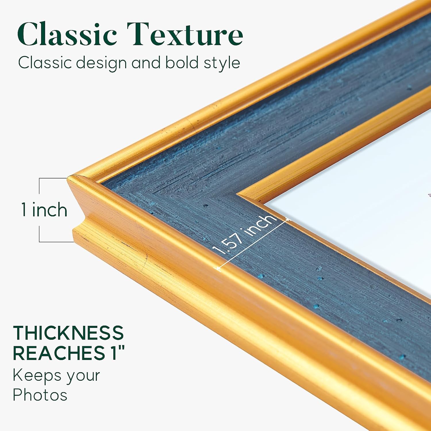 5x7 Picture Frame, Antique Finish Display 5 x 7 Photo Frame with Tempered Glass for Wall or Tabletop,5 by 7 Picture Vintage Framed Wall Art Décor,Navy Blue,1Pack