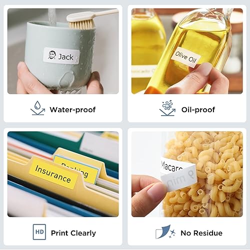 Miniatura 5 de Label Maker Tape SUPVAN E10 - Recambio de papel de impresión de etiquetas adaptadas, tamaño fijo 0.55 x 1.18 pulgadas, 220 etiquetasrollo laminado