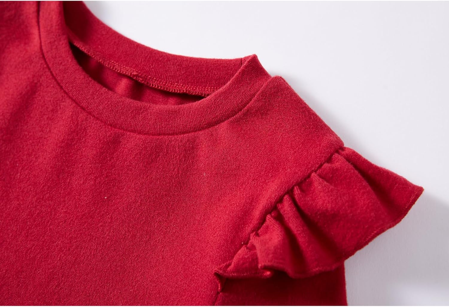Toddler Baby Girl Soft Thick Crewneck Ruffle Tops Infant Girls Cotton Long Sleeve T-Shirt - Image 5