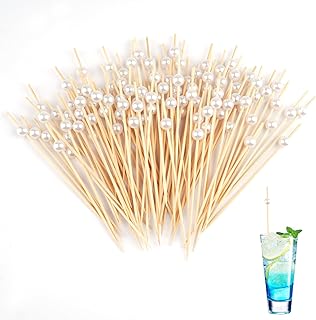 100 Stück Zahnstocher, Cocktail Zubehör, Holzspieße, Cocktailspieße Deko, Spieße Fingerfood, Zahnstocher Holz, Buffet Zubehör, Spiesse für Snacks Fingerfood Partys