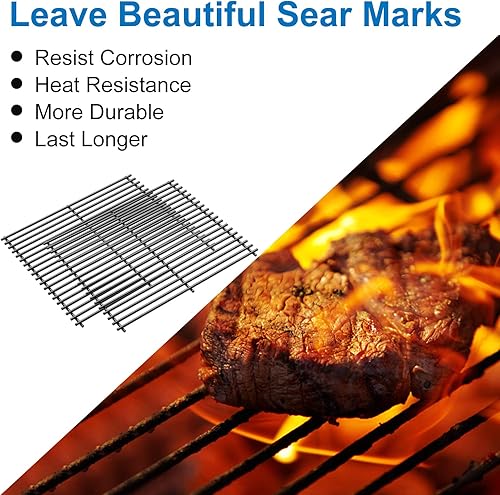 Miniatura 4 de Uniflasy Rejillas de cocina de acero de porcelana para Nexgrill 810-0029 Barrel Charcoal Grill con ahumador, piezas de repuesto de rejilla de