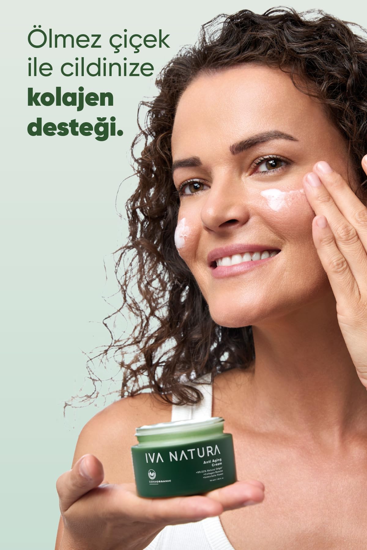 İva Natura Organik Anti-Aging Krem Ölmez Çiçek & Bitkisel Pro-Kolajen Destekli – 50 ml