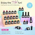 VANREESA 24 Pcs Gel Nail Polish Set, 21 Colors Gel Polish with Base Coat Glossy & Matte Top Coat Yellow Green Blue Pink Purple Orange Gel Polish Kit Nail Kit Gifts for Women Girls