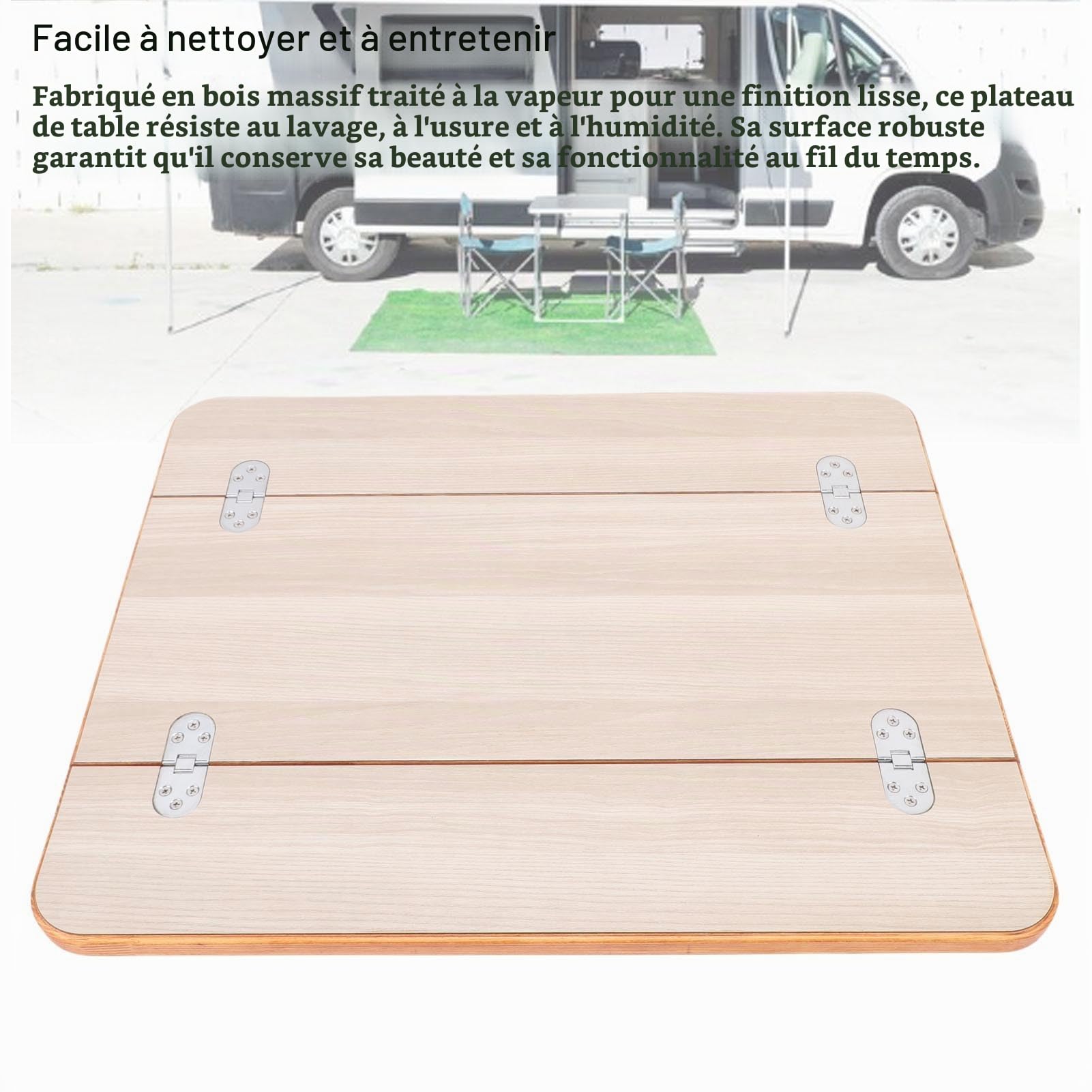 aqxreight Plateau de Table Pliable pour Camping-Car, Finition Revêtue en Bois Massif, Grande Surface élégante, Espace de Travail pour Salle à Manger, Bateau, Yacht Marin, (Blanc (