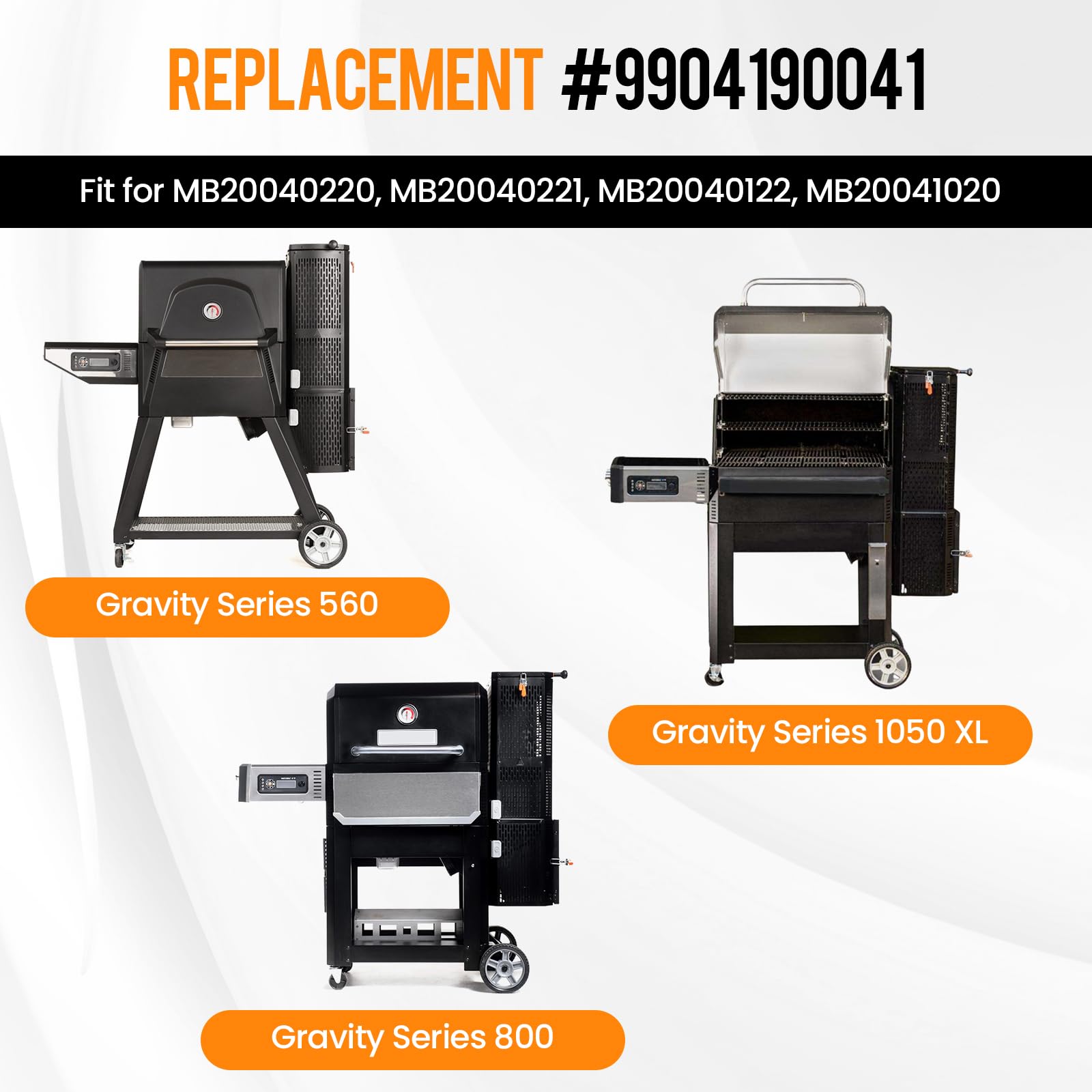 9904190041 pieza de repuesto para tapa de tolva/interruptor de puerta, 2 piezas de repuesto para Gravity Series 560/800/1050 XL Digital Charcoal Grill/Smokers apto para MB20040220, MB20040221, 5