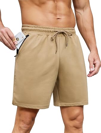 SILKWORLD Mens Running Sweat Shorts 6 Inch Athletic Workout Shorts | Casual Comfortable Pajama Jogger Shorts Lounge Pants Lightweight Breathable with Pockets