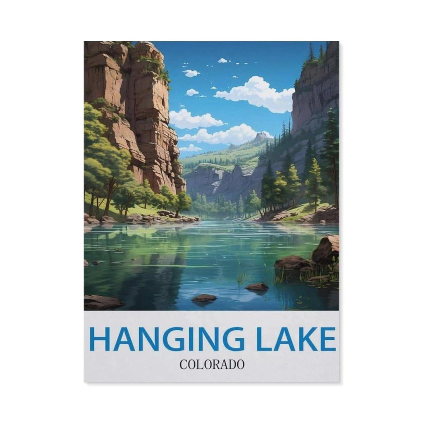 BEAYODKP 5D Diamond Painting Kits，Hanging Lake Colorado（30x40cm）