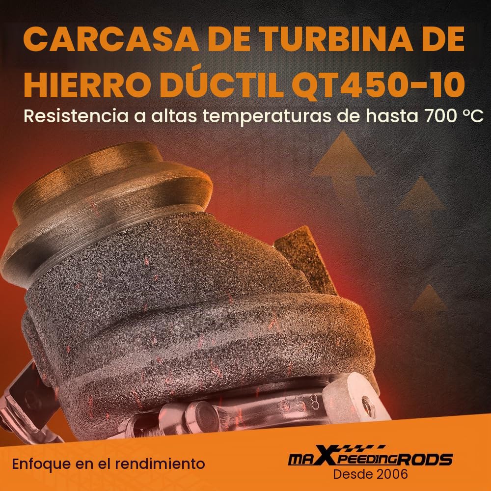 maXpeedingrods Turbocompresor TD025 para 207 307 308 Expert Partner | 1.6 HDi 1.6L DV6 B / DV6 ATED4 49173-07508 4917307508
