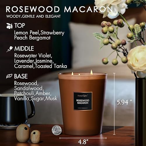 Miniatura 2 de HomeLights Velas perfumadas Vela en tarro grande, 33.3 onzas Velas de aromaterapia de soja natural, hasta 70 horas de tiempo de combustión con 3