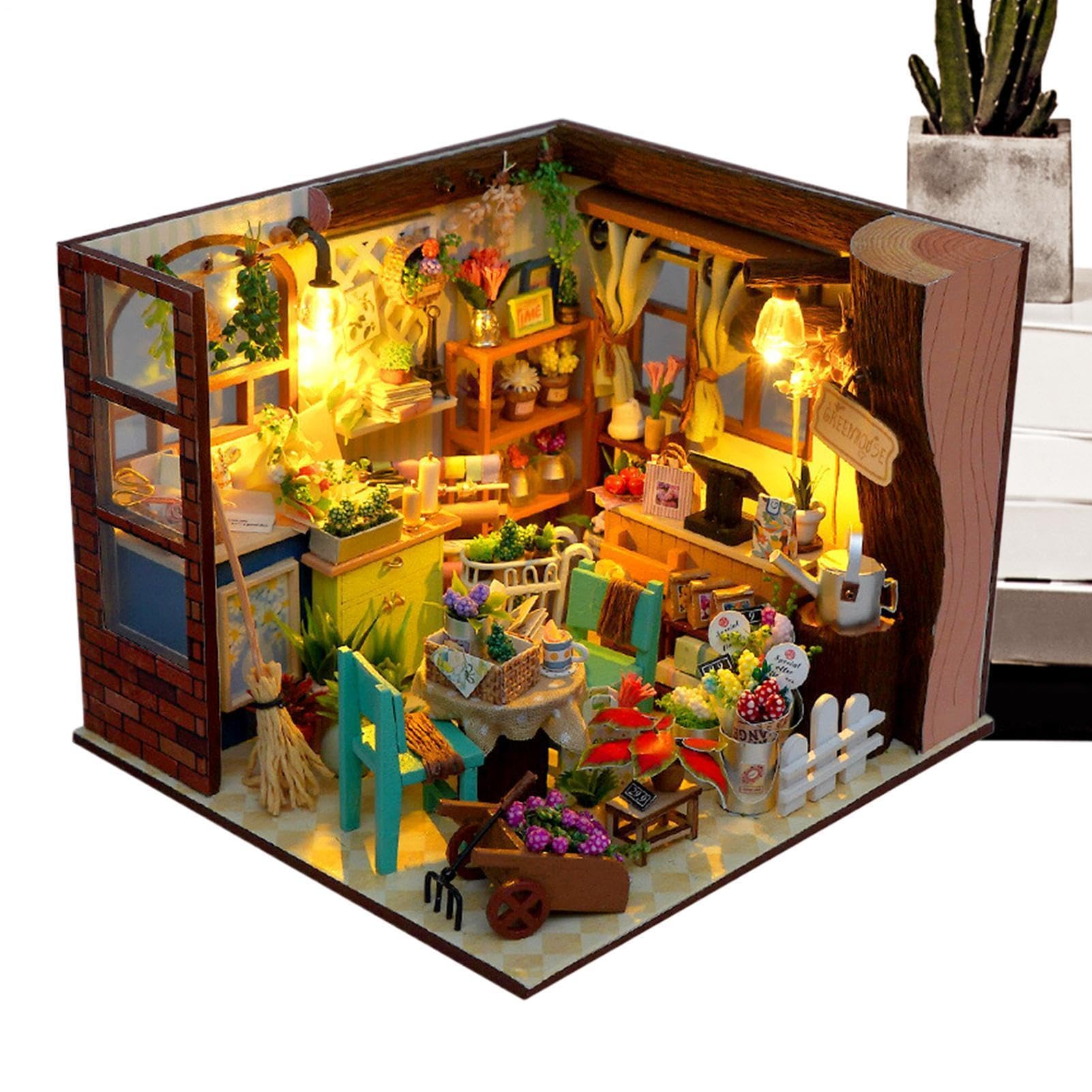 Kit fai da te per una casa in miniatura Giocattolo Di Costruzione Modellino | Mini Kit Casa per Scrivania Arredo Casa Libreria Soggiorno Camera