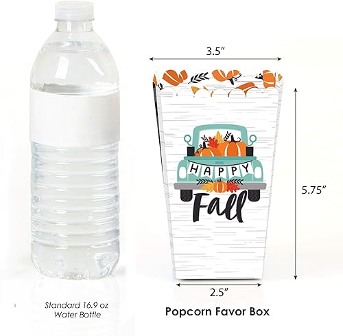 Miniatura 3 de Big Dot of Happiness Happy Fall Truck - Cajas de palomitas de maíz para fiesta de calabaza de cosecha - Juego de 12
