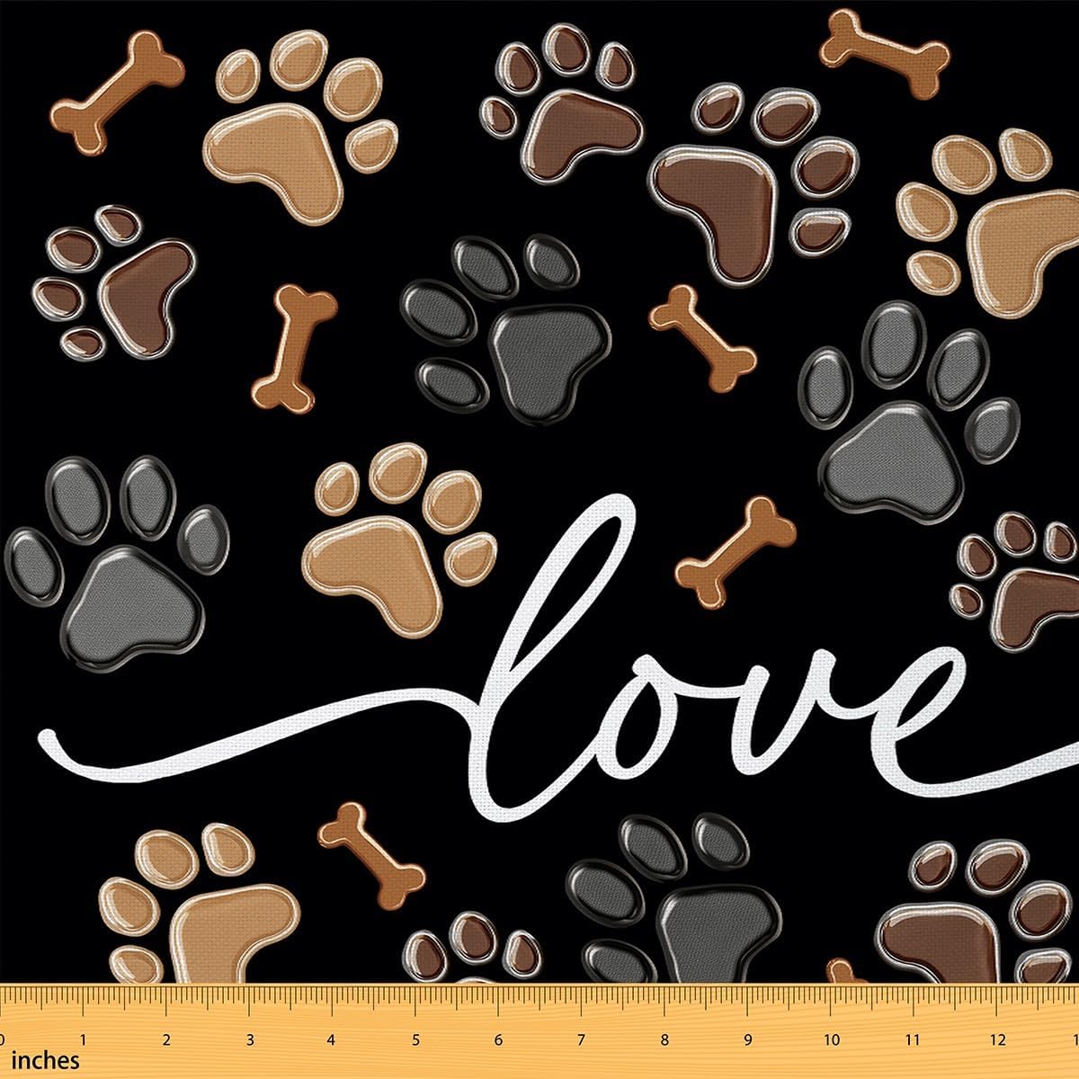 Erosebridal Paw Print Fabric by The Yard for Kids Boys Girls, Dog Footprint Waterproof Outdoor Fabric,Puppy Theme Upholstery and Home Accents,Cartoon Animal DIY Art Decor for Quilting,3 Yards