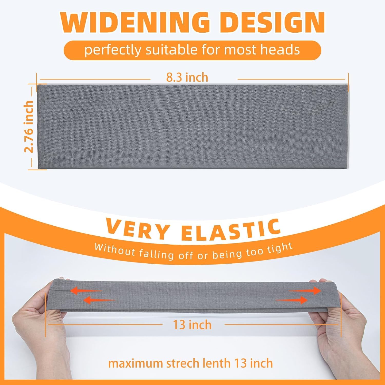 VANRUID Headbands for Women 8PCS [Summer-Exclusive Headband], Non Slip Sports Headband Elastic Soft Running Fashion Headband Absorb Sweat Headbands for Men for Women for Working Out, Travel - 5