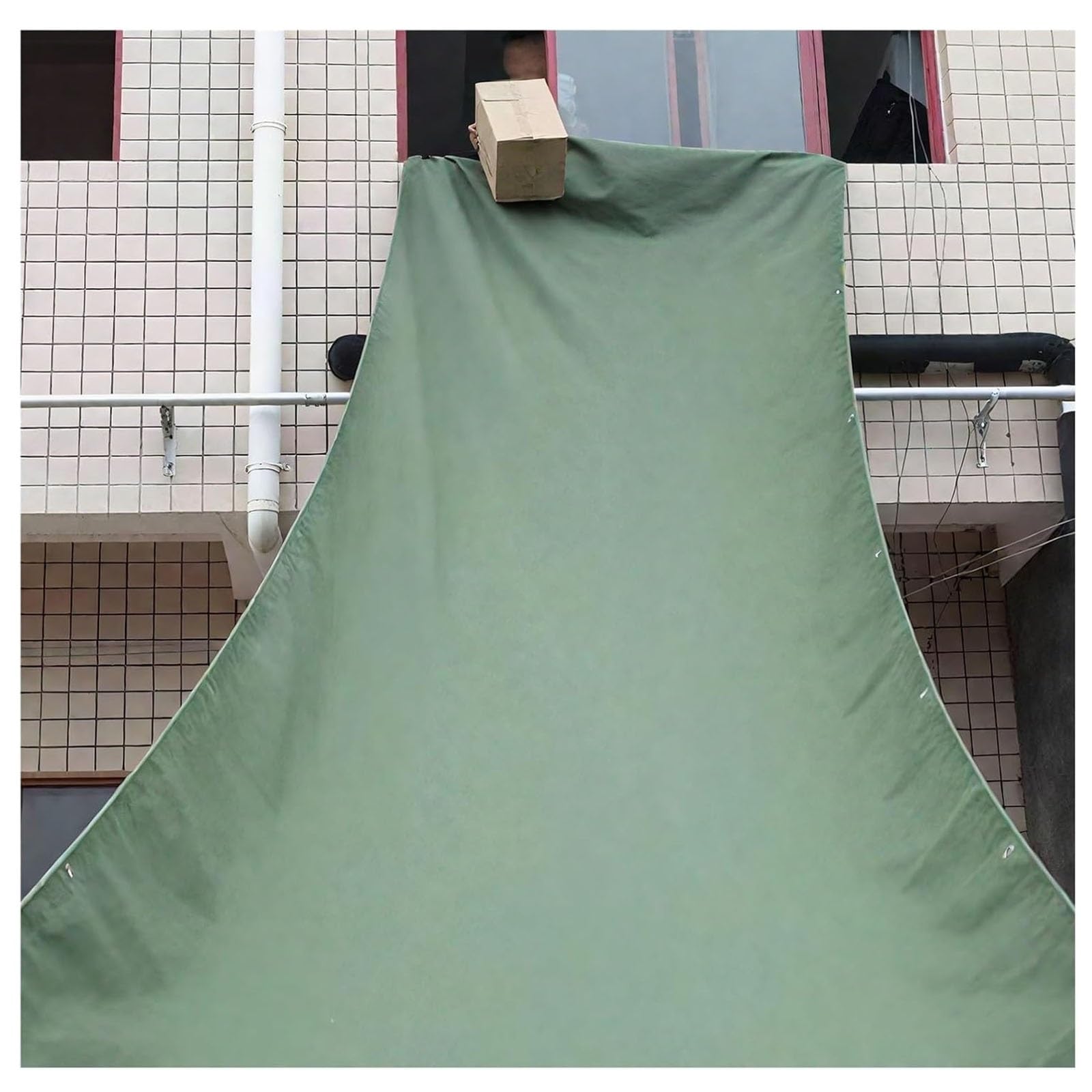 Scivolo di carico Resistente, Sistema di smaltimento rifiuti edili Facile da Usare (Verde, 1,5x6 m) per Lo Scarico di Magazzini e edifici Alti (1,5x6 m)