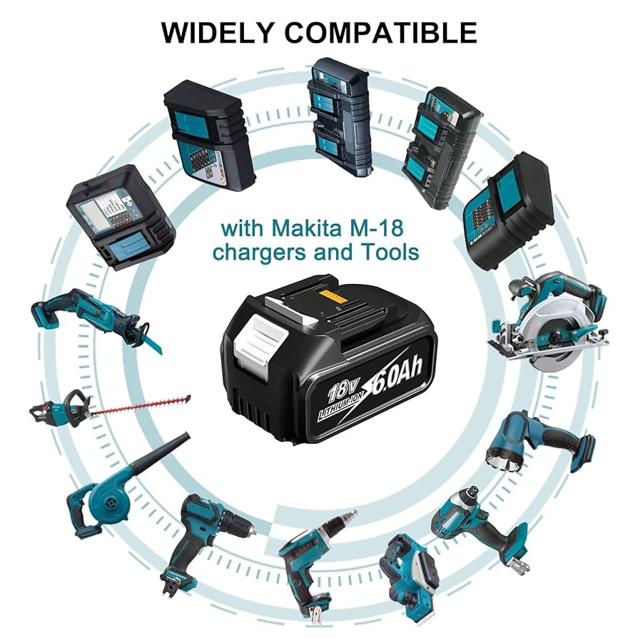 Amazon.com: 2 Pack 6.0Ah 18V High Capacity Battery