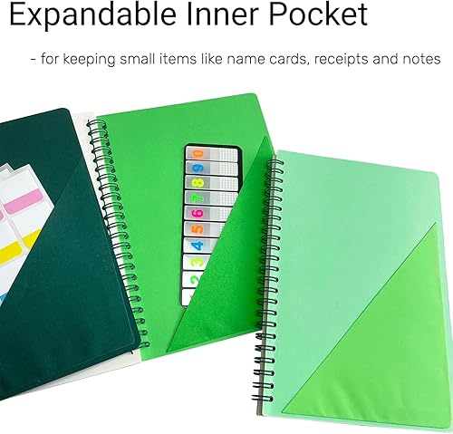 Miniatura 5 de AOU Paquete de 3 cuadernos de espiral rayados, 8.3 x 5.7 pulgadas, 80 hojas160 páginas de papel grueso de 3.53 ozm por cuaderno, bloc de notas con