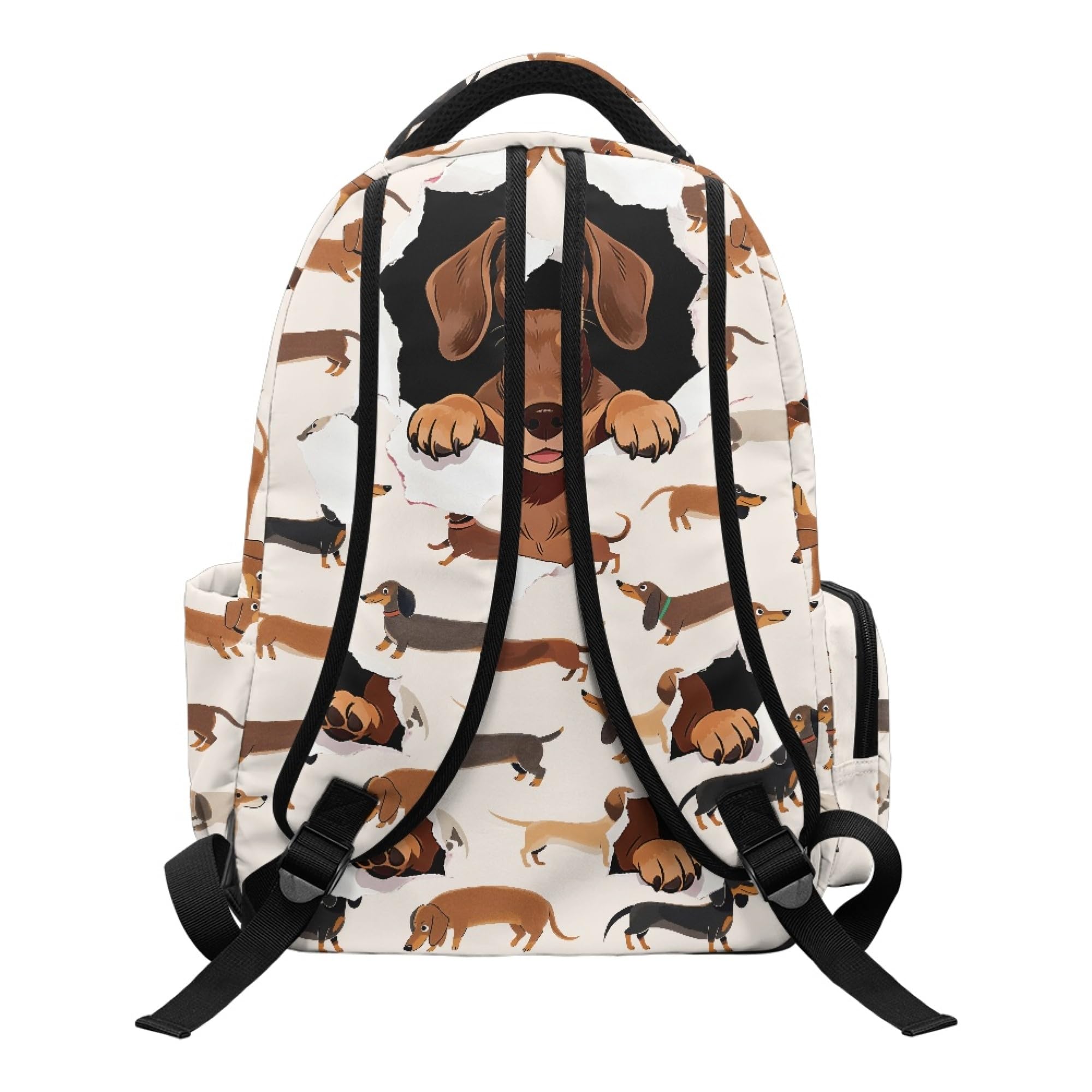 Sea Shark - Mochila grande para oficina, Bonito patrón de perro salchicha, M, Clásico