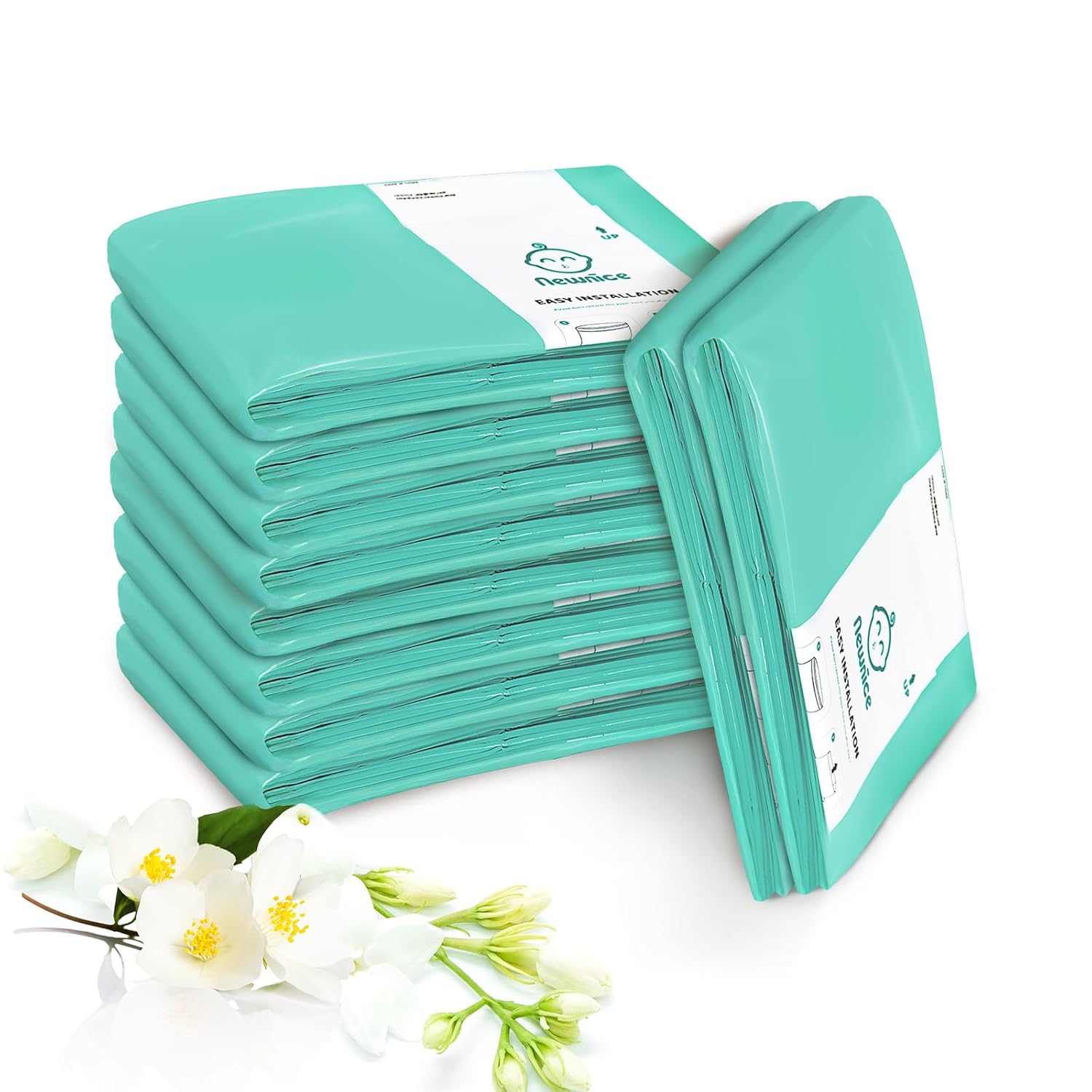 [10 Pack] Dekor Plus Diaper Pail Refills, Extra-Thick Continuous Liner Bags Compatible with Dekor Plus Diaper Pails, Strong Diaper Pail Refills for Baby & Adult Diapers, Nursery Odor Control