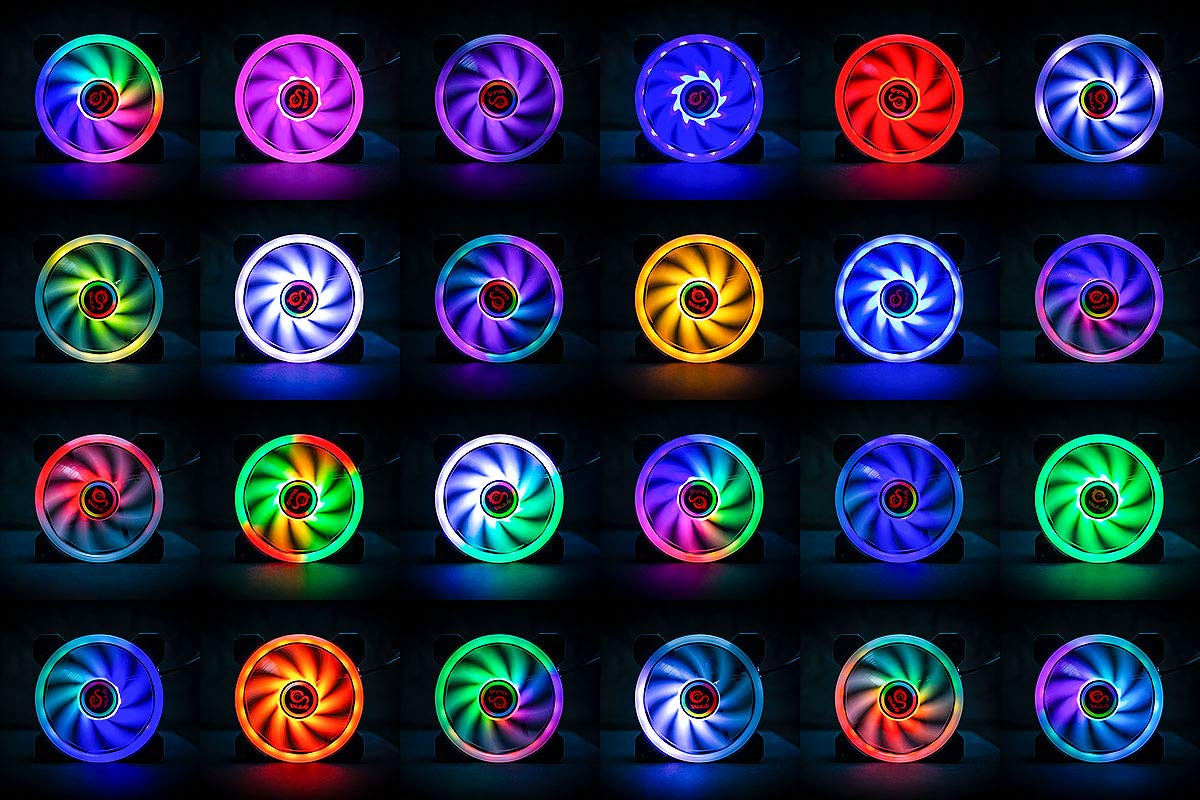 Talius Iris Spectrum ARGB/Cronos ventiladores 120 mm. Efectos de barrido, pulso, espiral. Doble Aro led. Conexión 6 pines. (6 FAN WHITE)