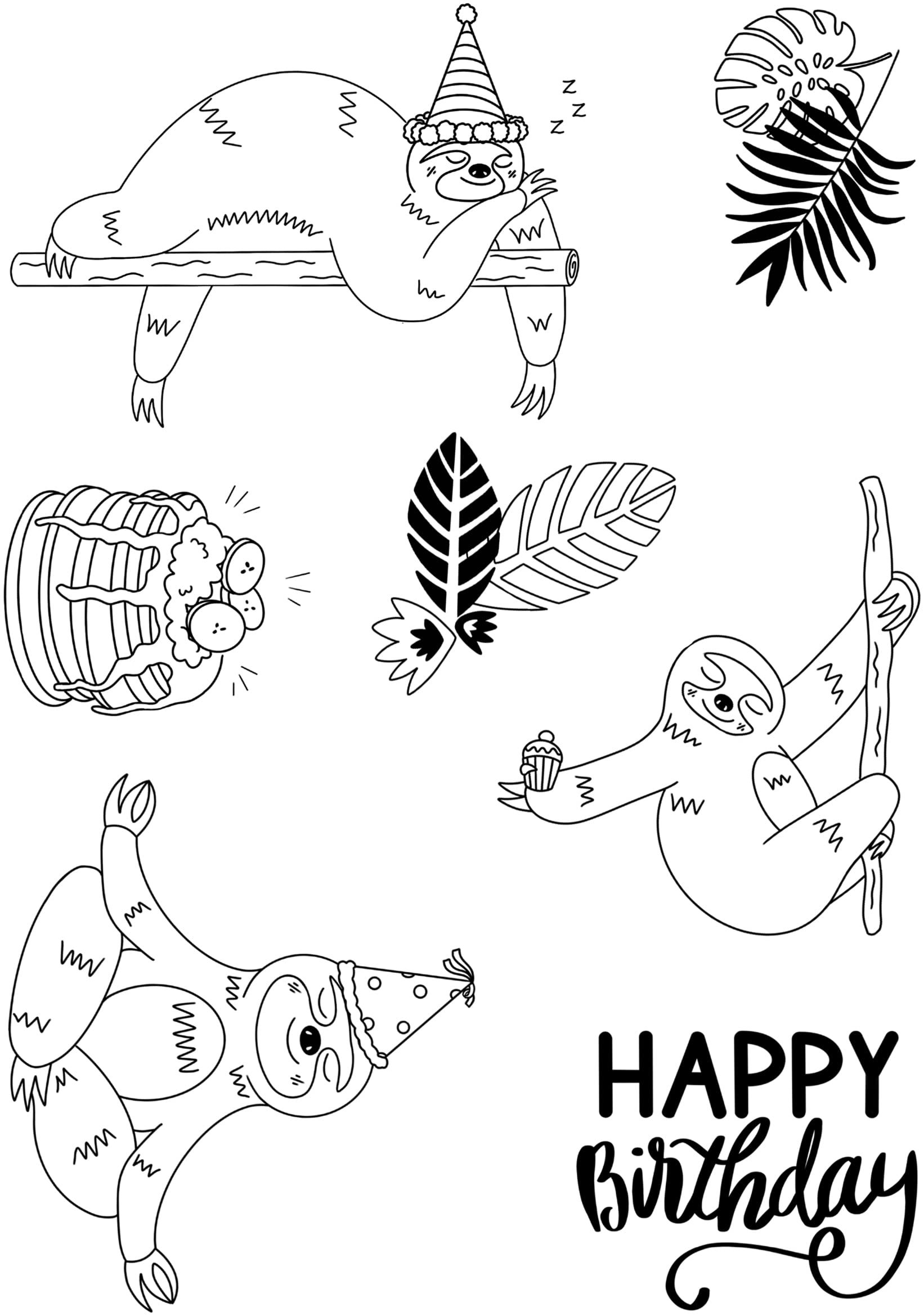 Creative Expressions Designer Boutique-Happy Sloth Day-Stamp Set, A5