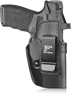 GUN & FLOWER IWB Leather Holster for Springfield Hellcat Pro/Comp, Hellcat RDP - Optic Cut - Concealed Carry Holster, Appe...