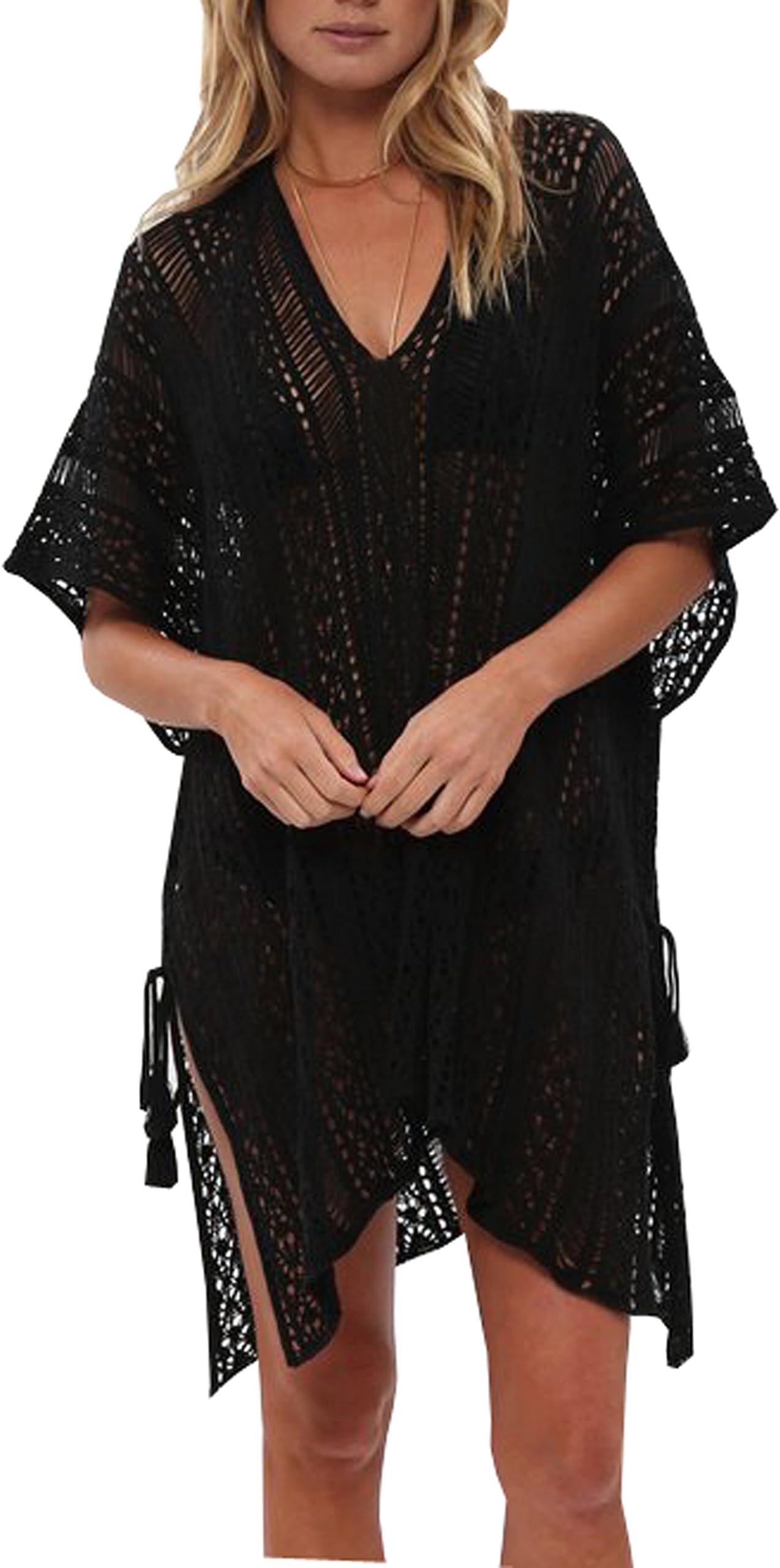 Wander Agio Beach Swimsuit for Women Sleeve Coverups Bikini Cover up Net