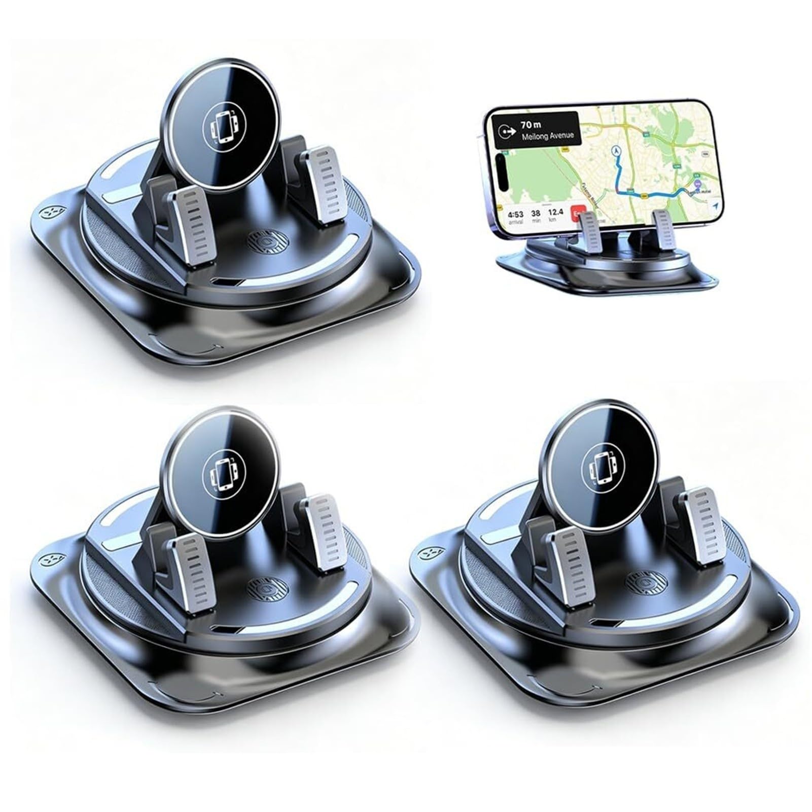 Supporto for cellulare da cruscotto con rotazione a 360 gradi e clip