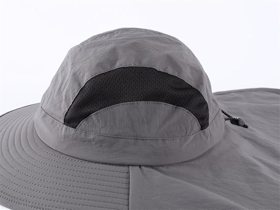 Connectyle UPF 50+ Wide Brim Sun Hat for Men Women Outdoor UV Protection Fishing Hat with Neck Flap Cover Safari Bucket Hats