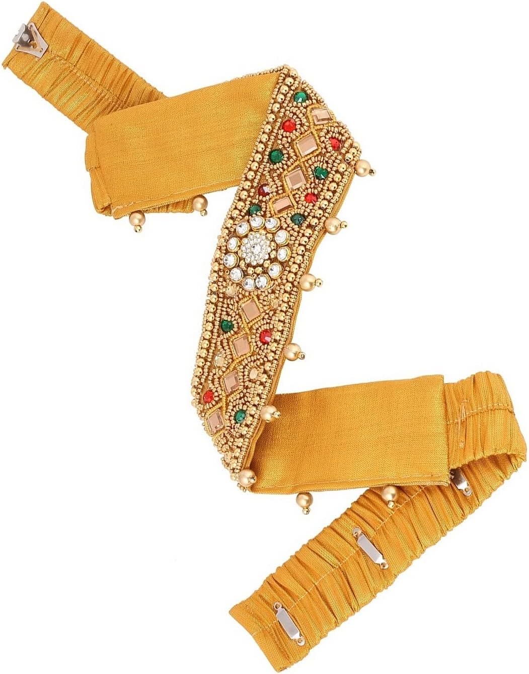 Samyuktha Maggam Aari Work Cloth Vaddanam Kamarband Waist Hip belt for Teenagers Girls traditional Dresses (Stretchable Size 22-28 inches only)