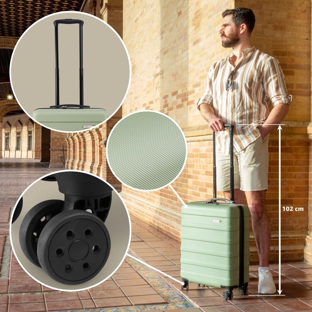 Cabin Max Trolley Bagaglio a Mano 55x40x20, Valigie, Valigia Bagaglio a Mano, Valigia 55x40x20, Leggera, Rigida, con 8 ruote, Serratura a Combinazione, 55 x 40 x 20 cm