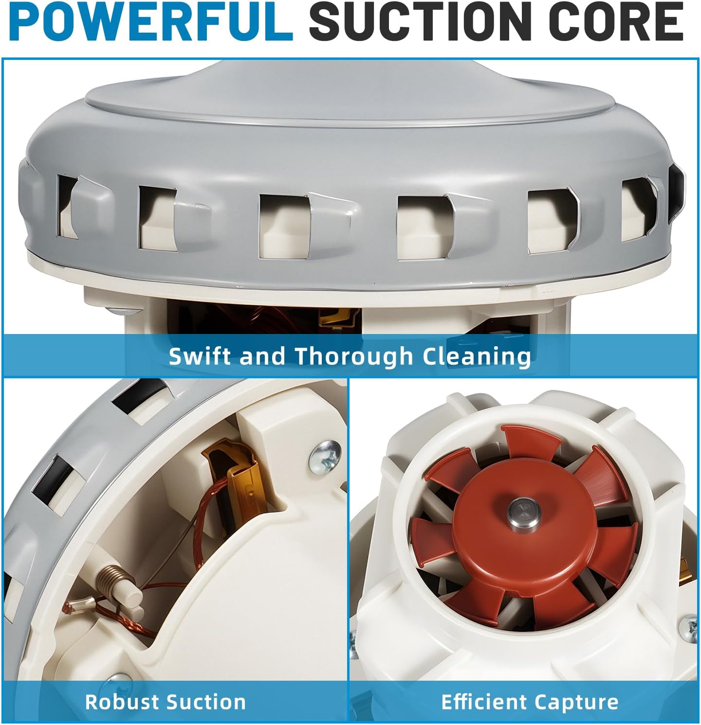 1200W Motor Suction Turbine Assembly 120V Compatible with Festool CTL26E CTL36E Mirka 1242 AC Vacuum, Replacement for 467.3.414