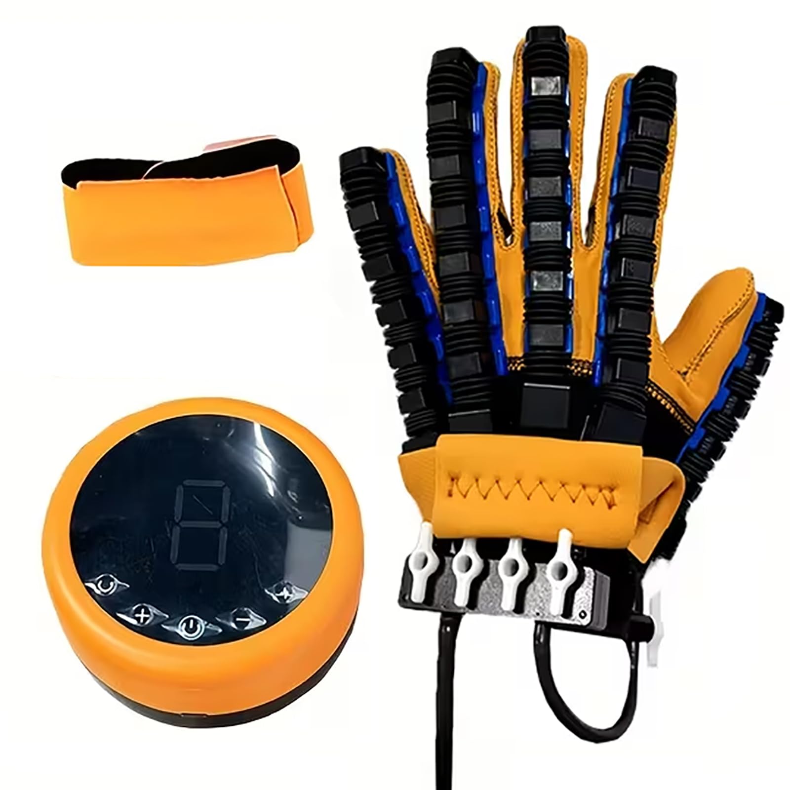 Fxnfxla Left Hand Rehabilitation Robot Gloves For Hand Hemiplegia Stroke Recovery, Finger Rehab Robotic Glove, Strokes Therapy Equipment With 5 Modes, Fingers Strength Training Device Xxl
