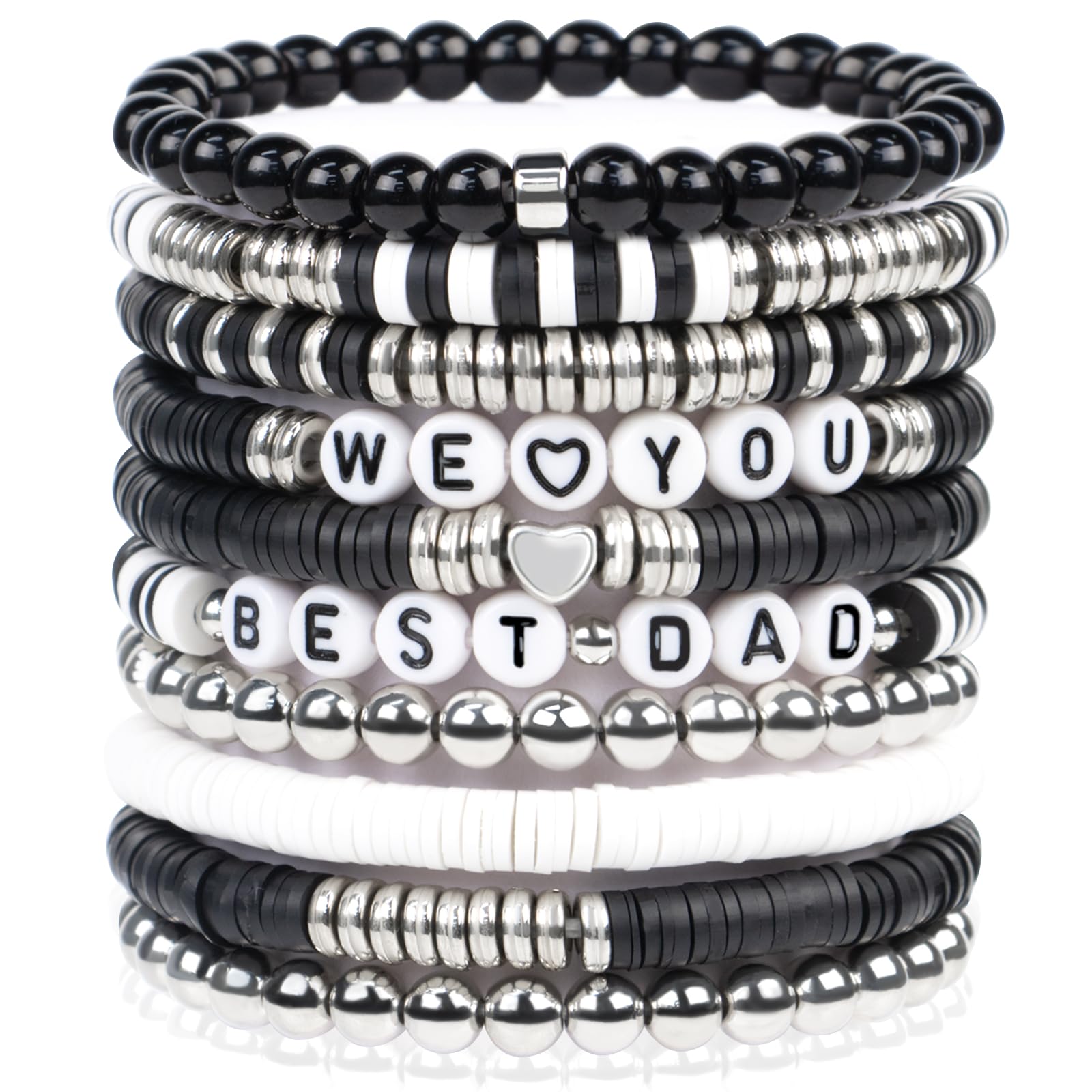 cow print Mom Bracelet for Women - Mothers Day Birthday Gifts from Daughter Son - Stretchy Charm Bracelet with Mama Beads, Stackable Boho Jewelry for Mom Grandma Wife